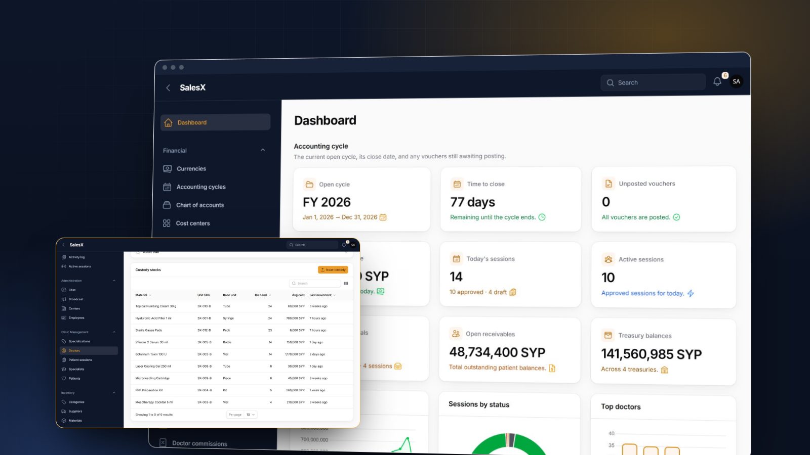 SalesX — Sales, Custody & Commission Platform